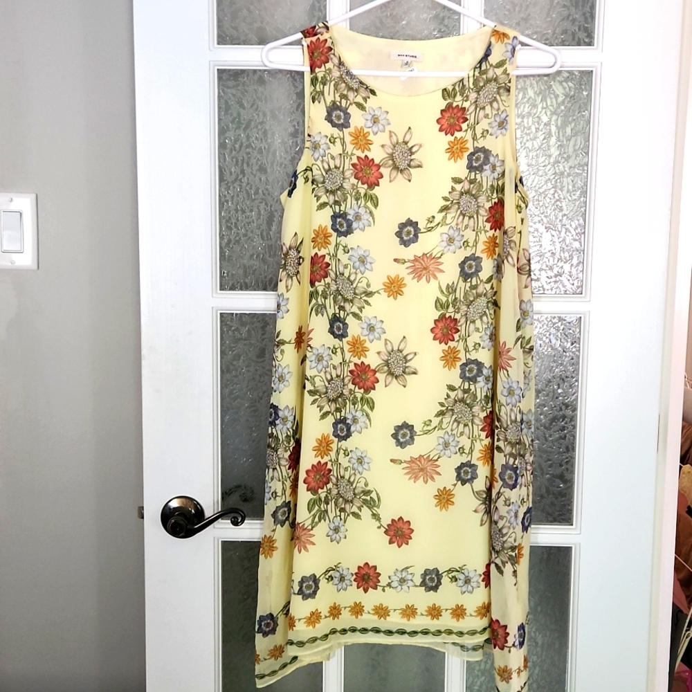Max Studio /  Print Yellow Floral Dress
